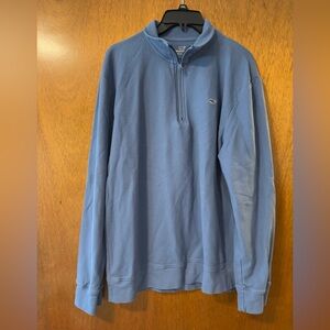 Vineyard Vines Pullover 1/4 Zip Pima Cotton Sweater Blue Mens Large